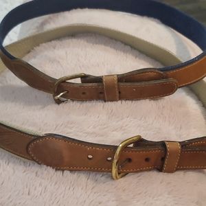2 leather and canvas Zeppelin belts